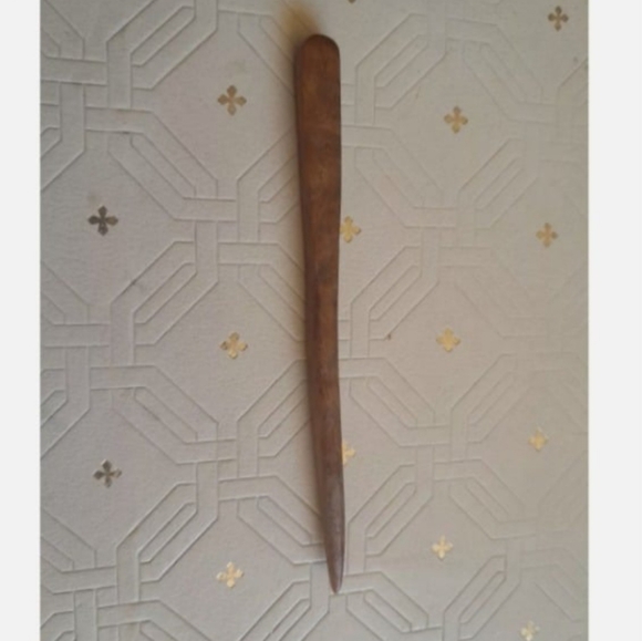 Vintage boho hair stick boho bohemian hippie hippy barrette wood wooden